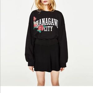 ‼️Sale‼️Zara Patch and Letters Sweatshirt